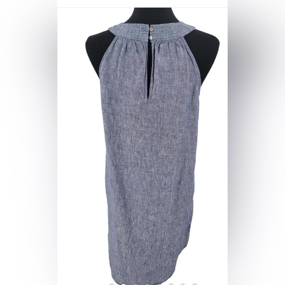 St Tropez Blue Linen A Line Dress with Denim Look in XS. Great Vacay Dress!! - Picture 2 of 12
